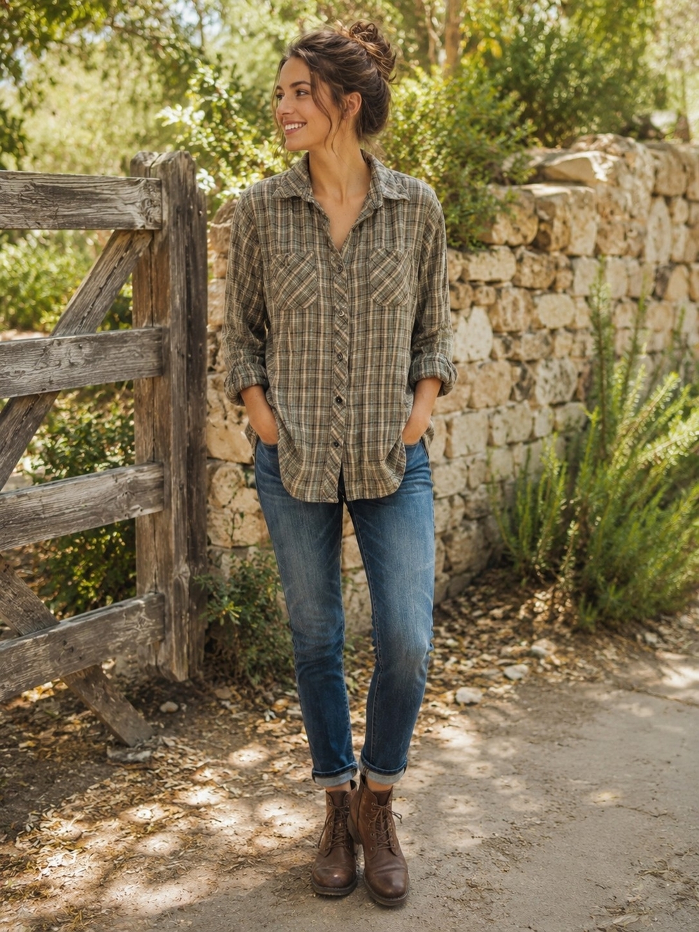 Vintage Woolrich Women’s M Plaid Cotton Flannel Button Front Outdoor Shirt